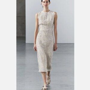 ZARA RHINESTONE SILK ORGANZA DRESS ZW COLLECTION Size M NWT